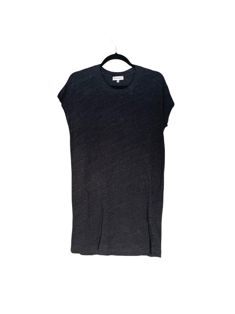 ARITZIA COMMUNITY Cotton Short Sleeve Crew Neck Casual Mini Dress Grey XXS